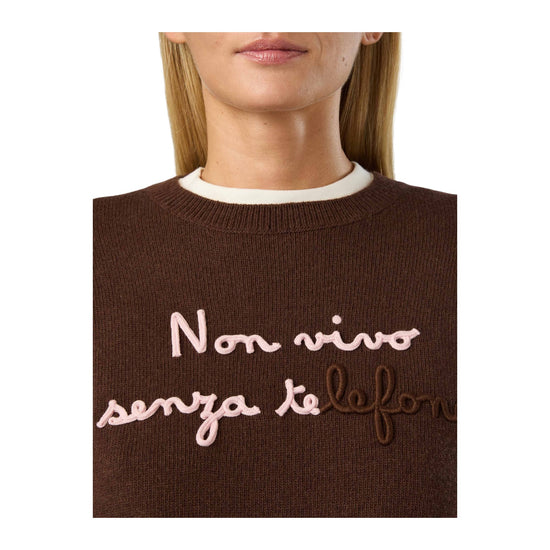 Maglione in lana e cashmere con ricamo Non vivo senza te TESS001 04230M MC2 SAINT BARTH 