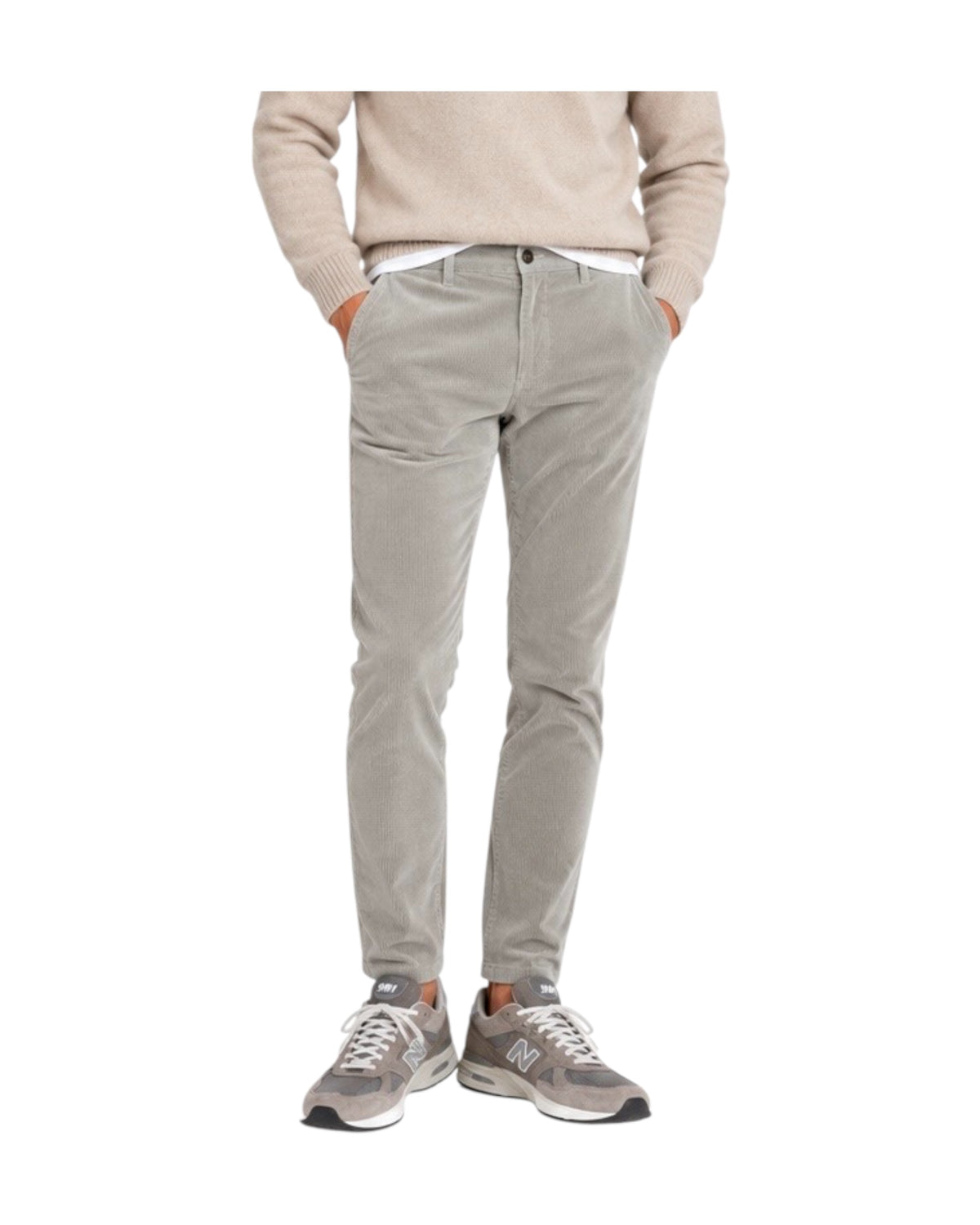 Pantalone Soho velluto 1000 righe Mid grey 005 SOHO VELLUTO 1000 RIGHE MID GREY MODFITTERS 