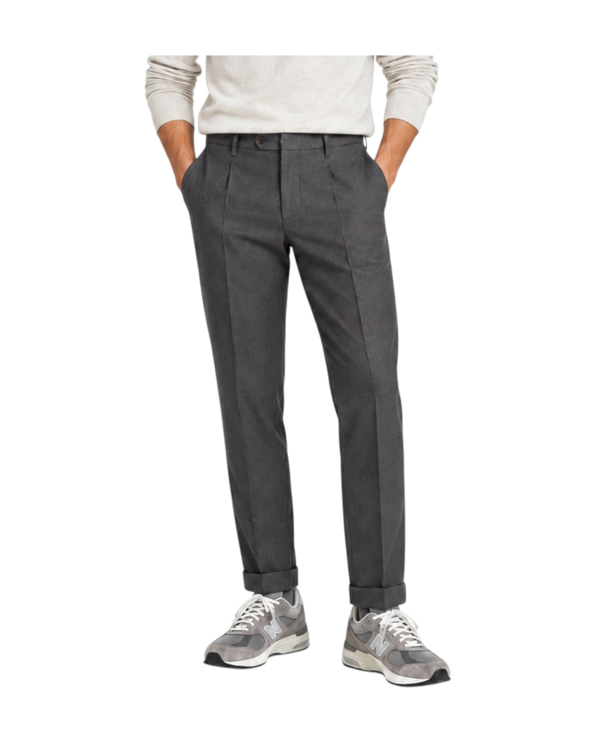 Pantalone in flanella Dark grey 045 REGENT FLANELLA DARK GREY MODFITTERS 