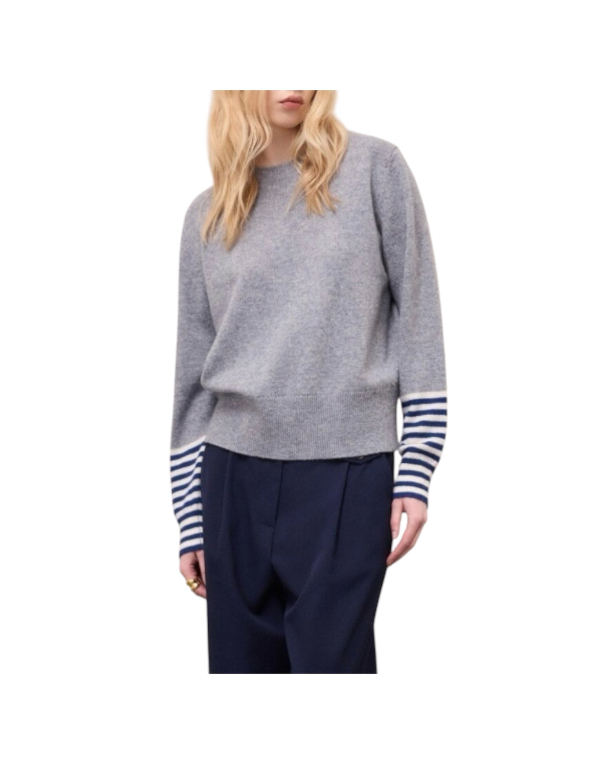 Maglia girocollo in lana Grigio BBG DK9330 UNICA OTTOD'AME 