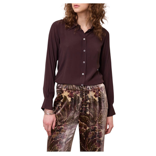 Camicia in misto seta Aubergine BNT DC5321 AUBERGINE OTTOD'AME 