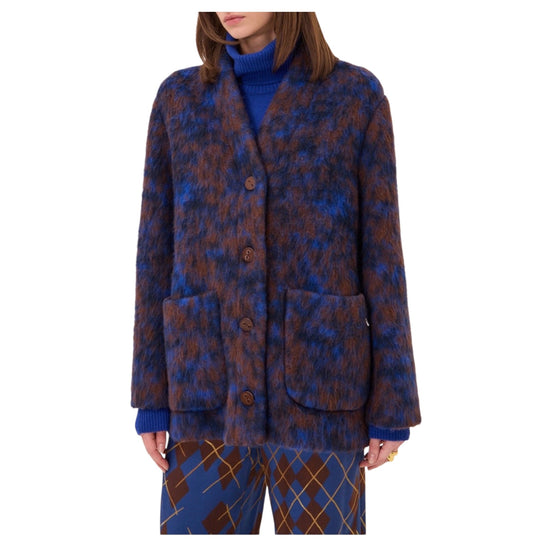 Cappotto corto Blu/marrone BRC DJ0108 UNICA OTTOD'AME 