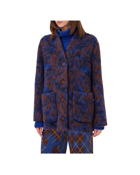 Cappotto corto Blu/marrone BRC DJ0108 UNICA OTTOD'AME 