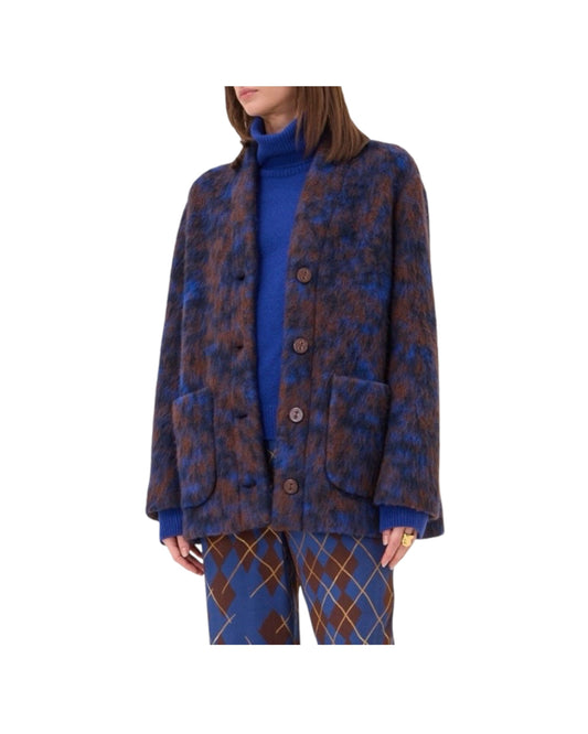 Cappotto corto Blu/marrone BRC DJ0108 UNICA OTTOD'AME 