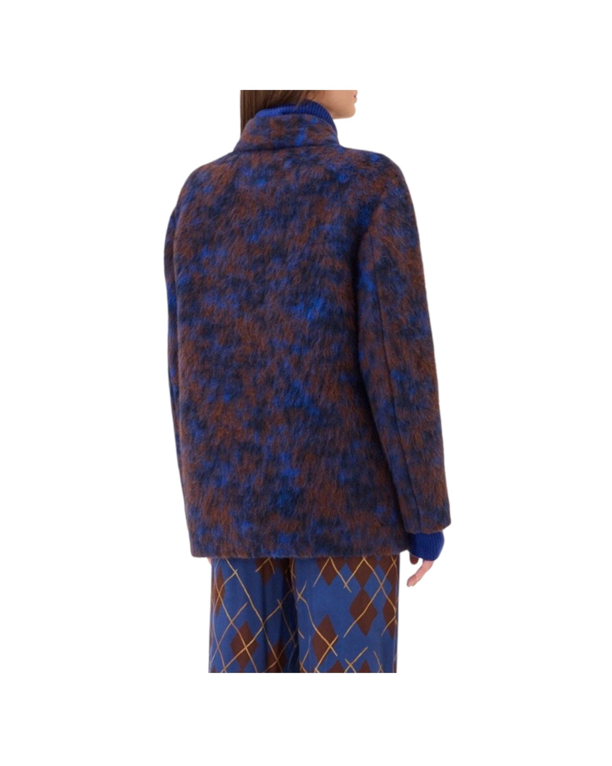 Cappotto corto Blu/marrone BRC DJ0108 UNICA OTTOD'AME 
