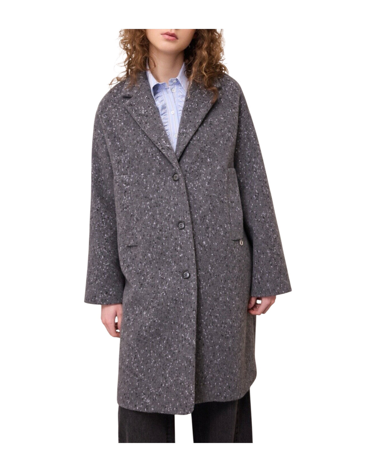 Cappotto monopetto Grigio melange FMR DJ0103 UNICA OTTOD'AME 