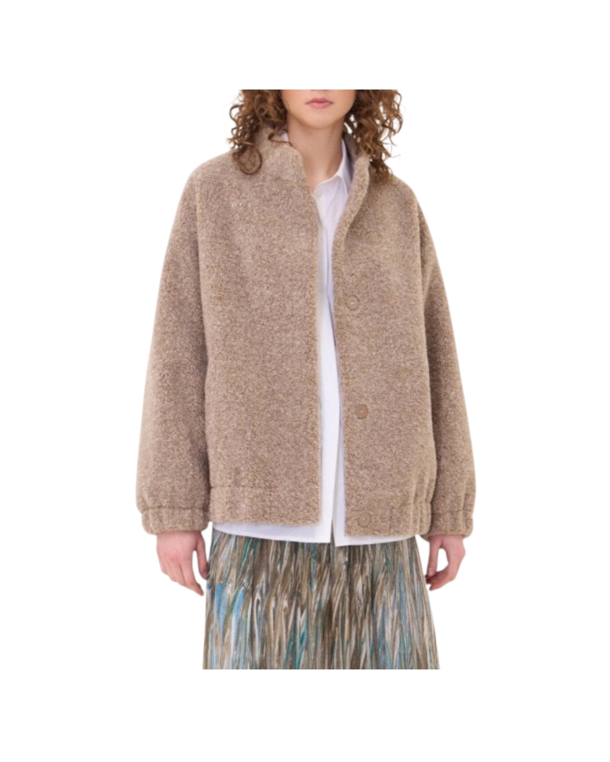 Bomber Teddy Beige GSS DJ0088 UNICA OTTOD'AME 
