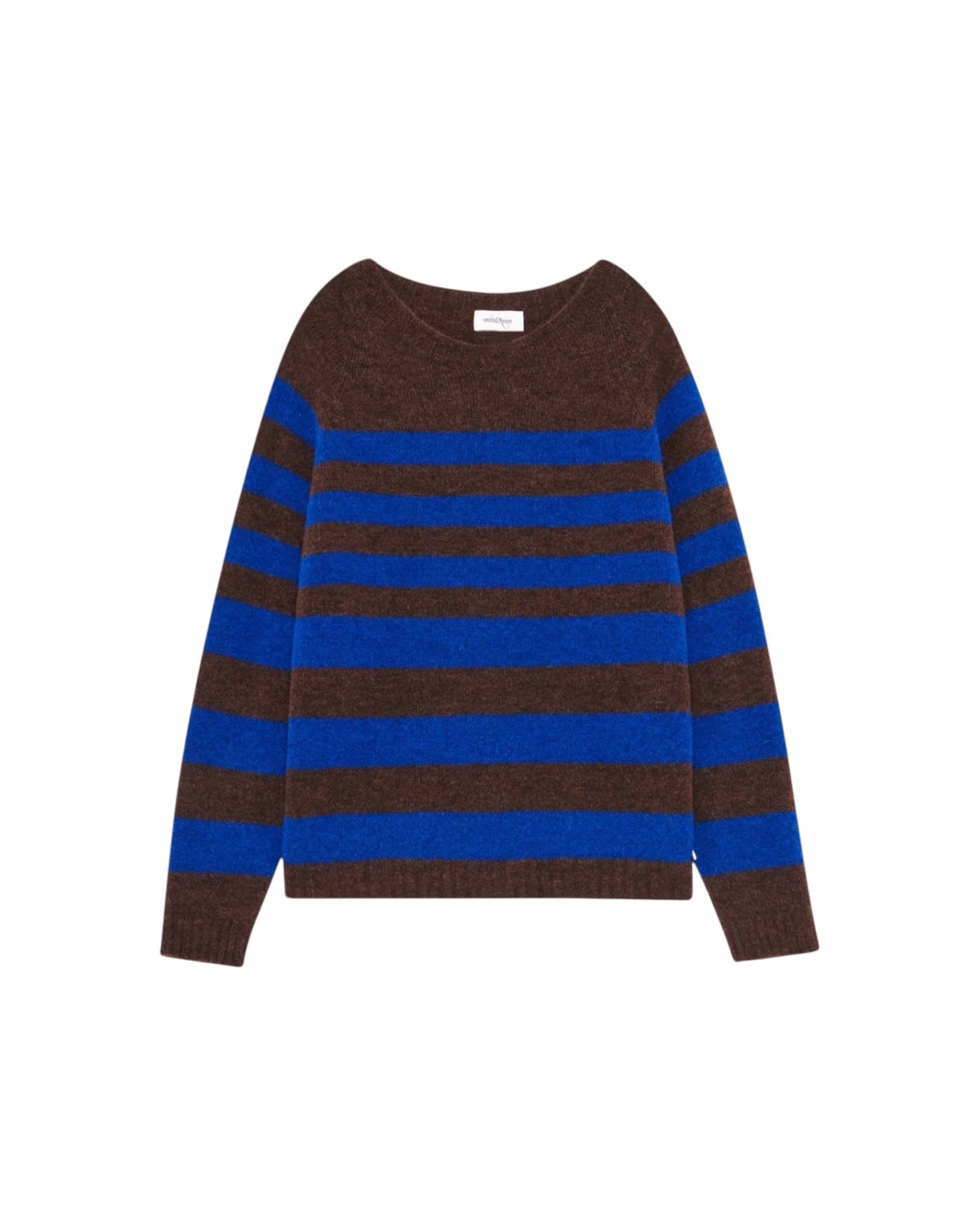 Maglione con motivo a righe Blu marrone MAG DK9352 UNICA OTTOD'AME 