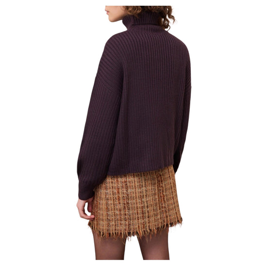 Maglione a collo alto a coste Aubergine WAM DK9314 AUBERGINE OTTOD'AME 