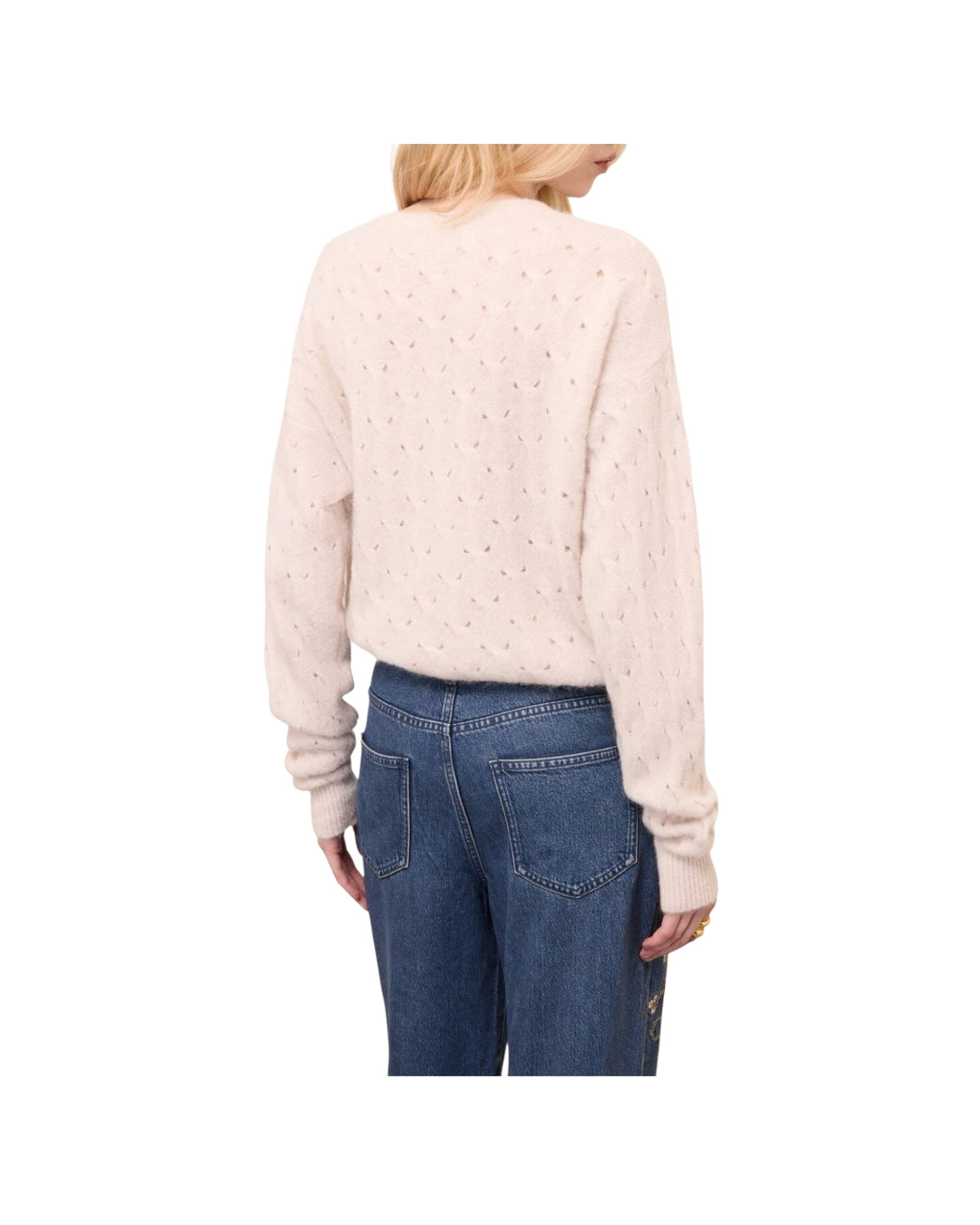 Maglia in mohair traforata Latte WOO DK9324 LATTE OTTOD'AME 