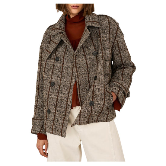 Cappotto corto Doppiopetto A03N0068 NERO PHILIA LOFT 