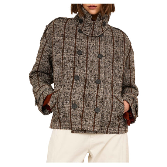 Cappotto corto Doppiopetto A03N0068 NERO PHILIA LOFT 