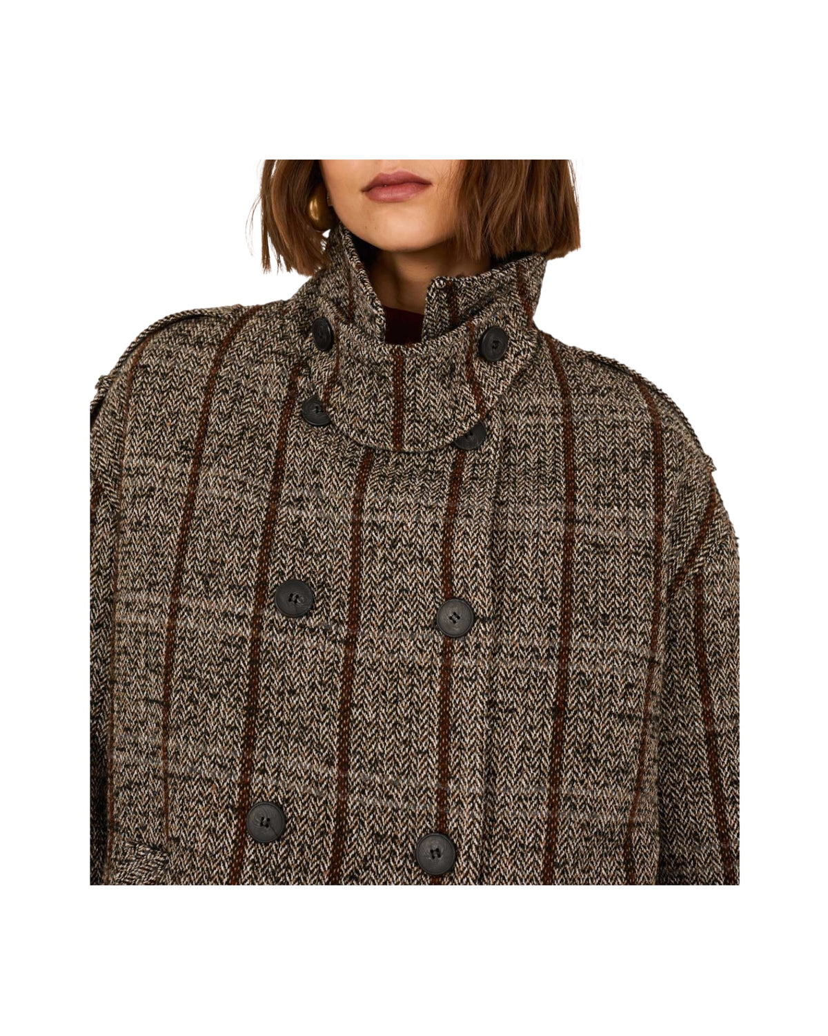 Cappotto corto Doppiopetto A03N0068 NERO PHILIA LOFT 
