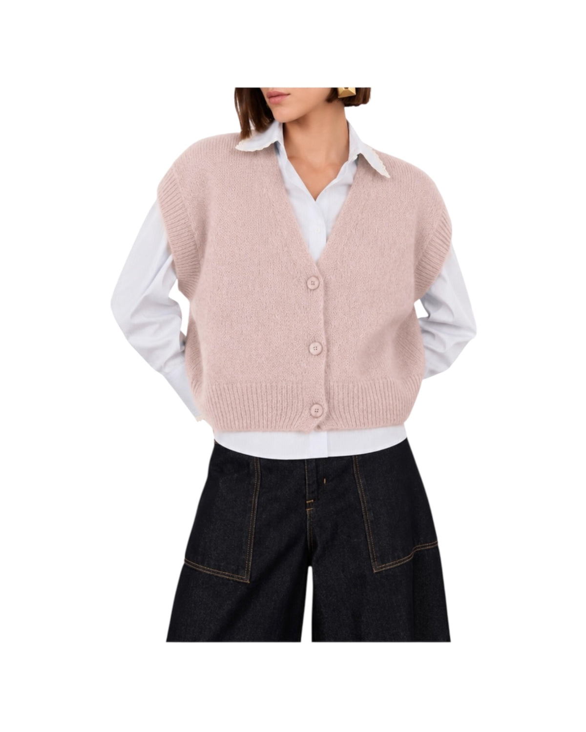 Gilet in mohair Cipria C03L0036 CIPRIA PHILIA LOFT 
