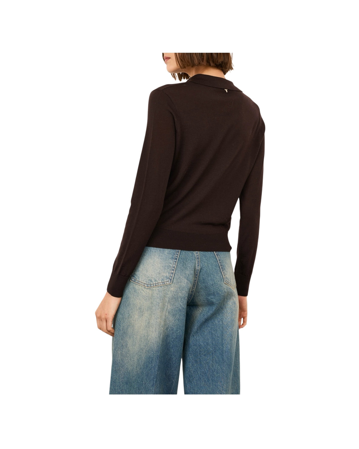 Polo in lana merino Cioccolato F03O0089 CIOCCOLATO PHILIA LOFT 