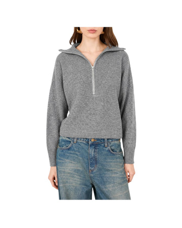 Maglia a costine mezza zip Grigio F03O0091 GRIGIO PHILIA LOFT 