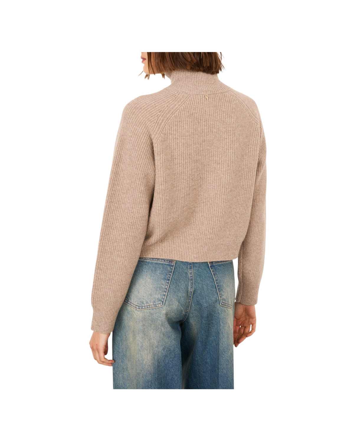 Maglia con collo alto e bottoni Beige F03O0095 BEIGE PHILIA LOFT 