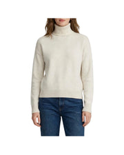 Maglione collo alto in cashmere Crema