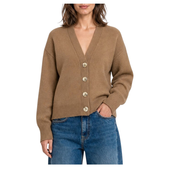 Cardigan in lana e cashmere Cammello 86856 CAMMELLO RETOIS 