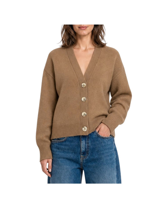 Cardigan in lana e cashmere Cammello 86856 CAMMELLO RETOIS 