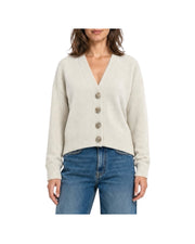 Cardigan in lana e cashmere Crema