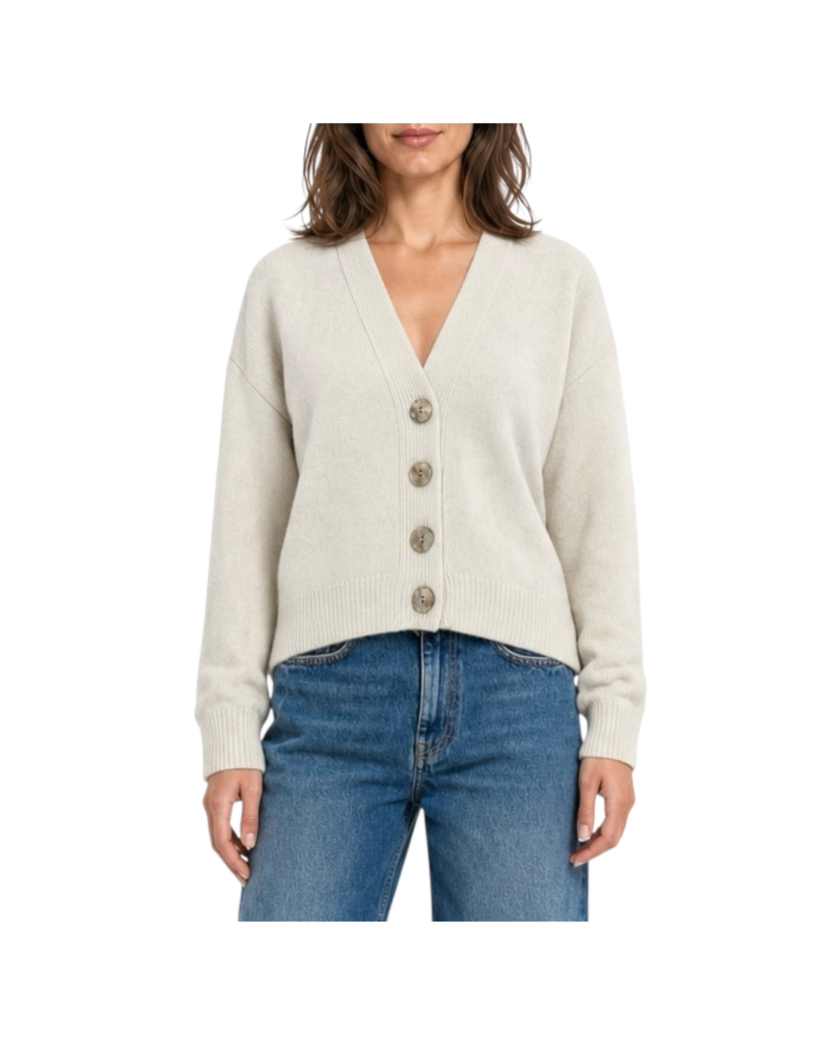 Cardigan in lana e cashmere Crema 86856 LATTE RETOIS 