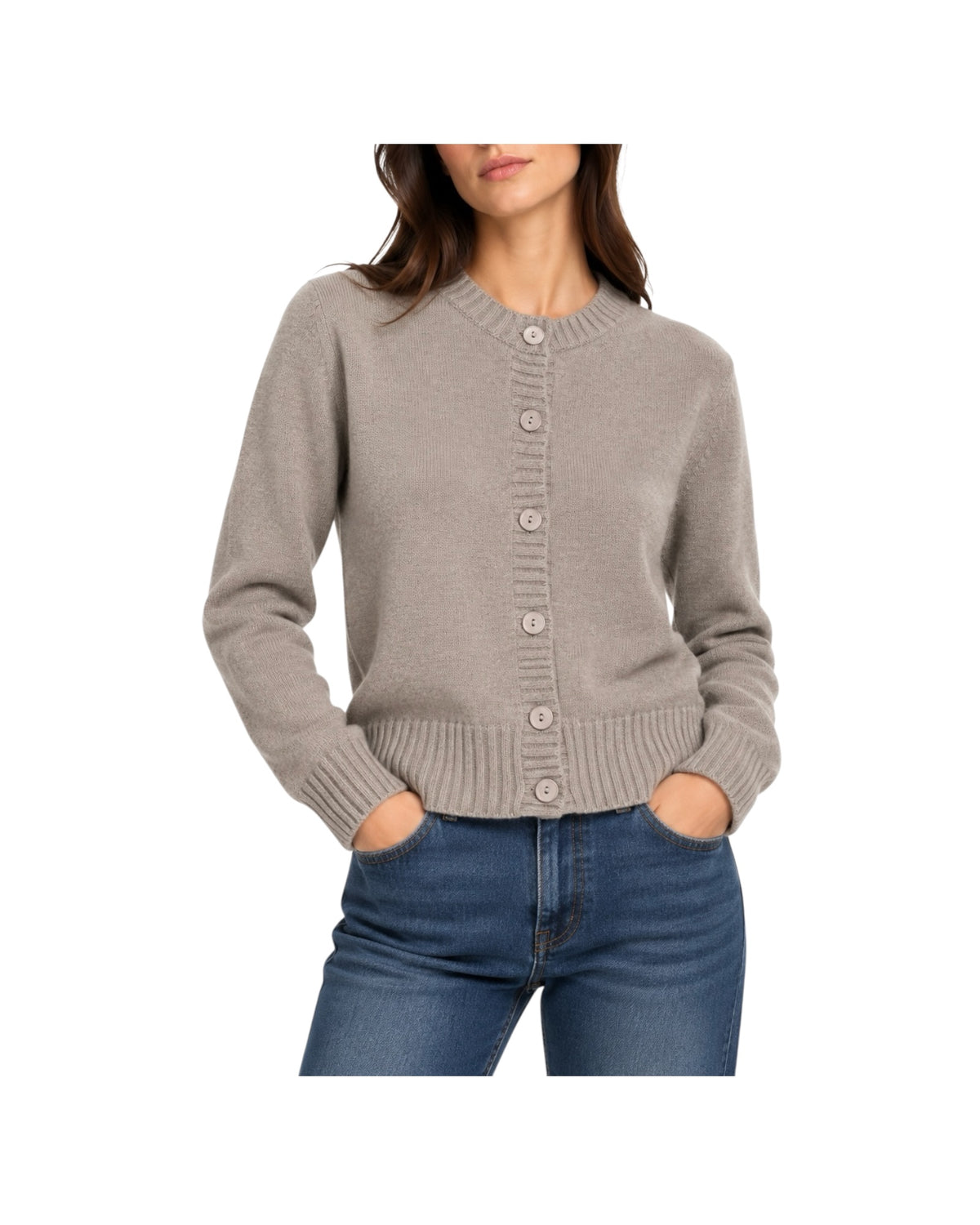 Cardigan in lana e cashmere Visone 33674 VISONE RE.VI.VAL 
