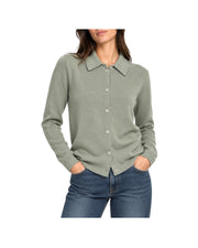 Cardigan con colletto e bottoni Salvia