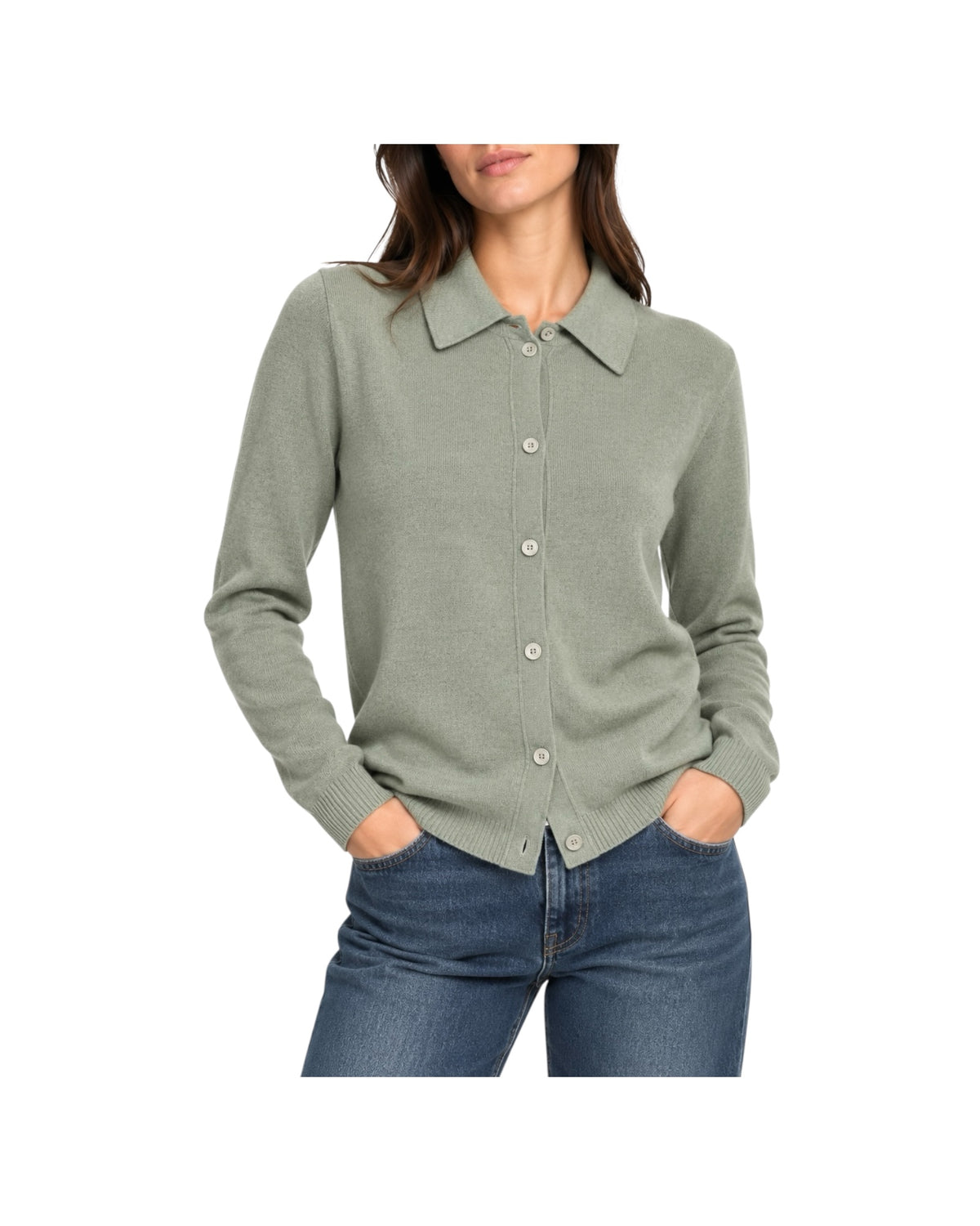 Cardigan con colletto e bottoni Salvia 53576 SALVIA RE.VI.VAL 