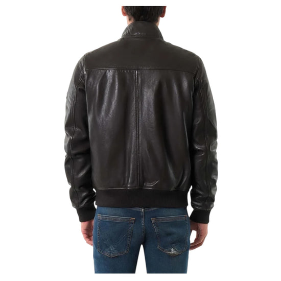 Giacca Barracuda in pelle Dark brown BARRACUDA PADDED LEATHER C0107 ROY ROGER'S 