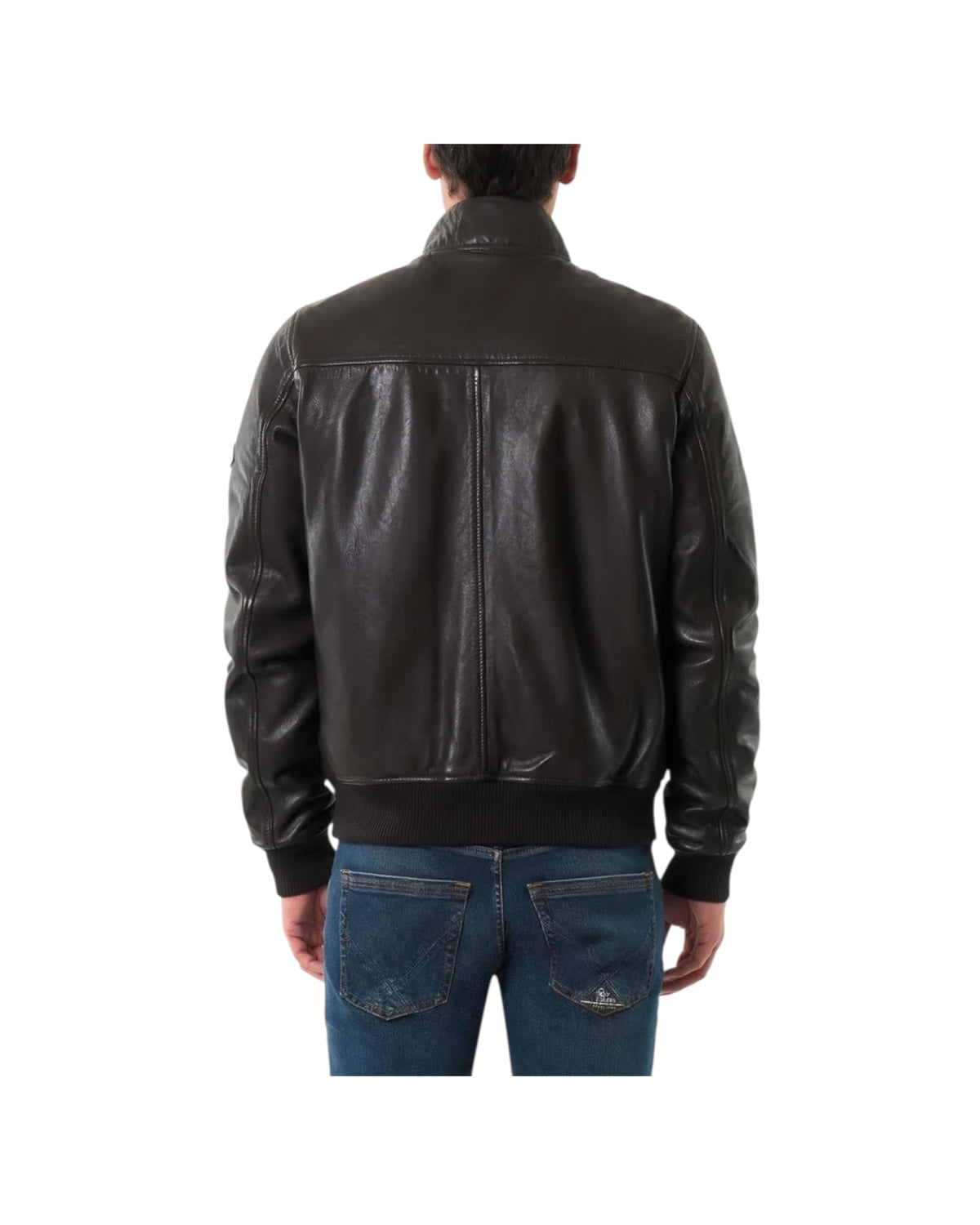 Giacca Barracuda in pelle Dark brown BARRACUDA PADDED LEATHER C0107 ROY ROGER'S 