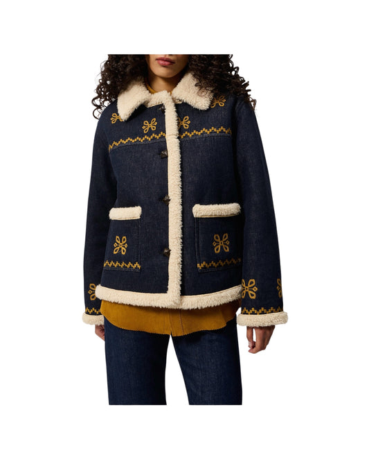 Giacca Chuba Old Glory in denim con shearling CHUBA COAT OLD GLORY C0999 ROY ROGER'S 