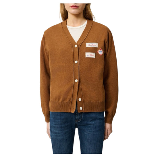 Cardigan Club in lana con patch Camel CLUB CARDIGAN PATCH C0183 ROY ROGER'S 
