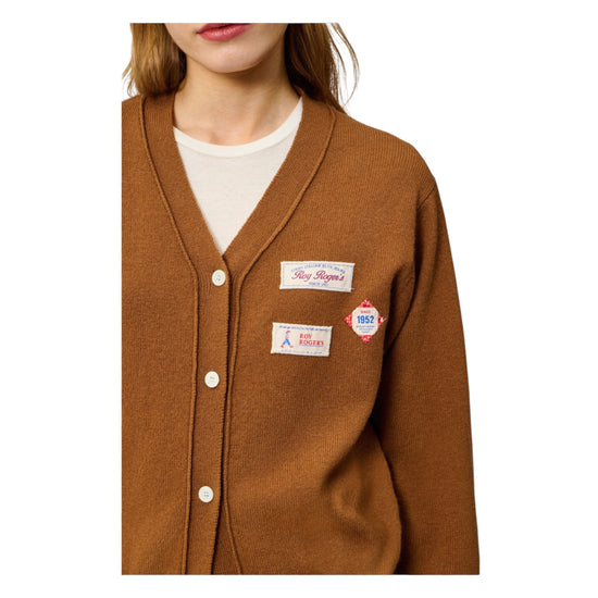 Cardigan Club in lana con patch Camel CLUB CARDIGAN PATCH C0183 ROY ROGER'S 