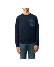 Felpa pocket girocollo Navy