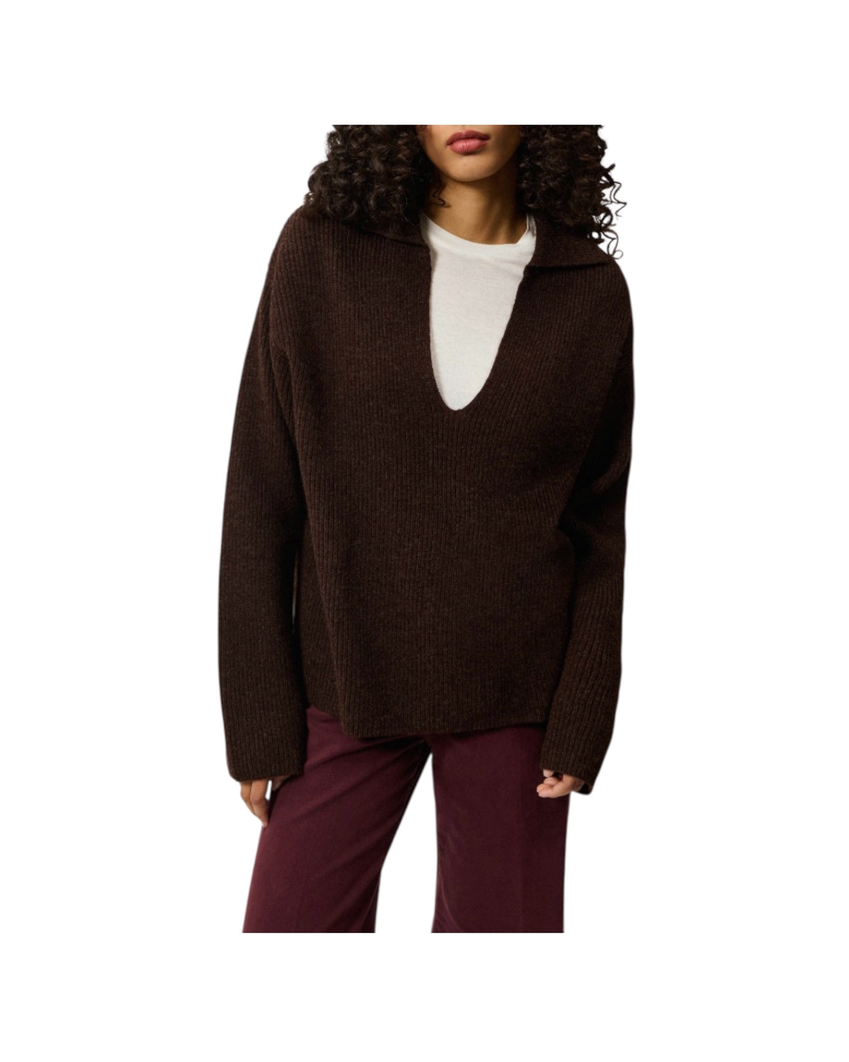 Polo in lana con scollo a V DEEP V NECK C0736 ROY ROGER'S 