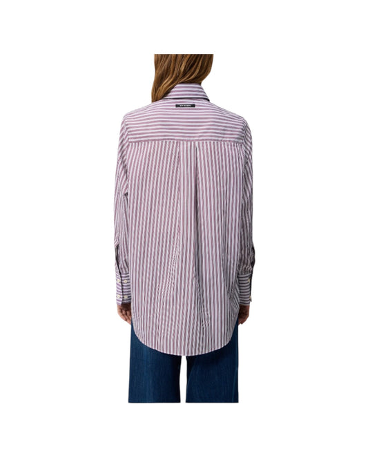Camicia in cotone a righe Off white / Red JESSIE C0404 ROY ROGER'S 