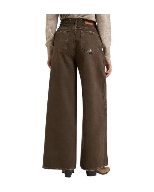 Jeans Kaori in bull di cotone Dyed brown KAORI C0241 ROY ROGER'S 
