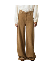 Jeans Kaori in bull di cotone Dyed sienna