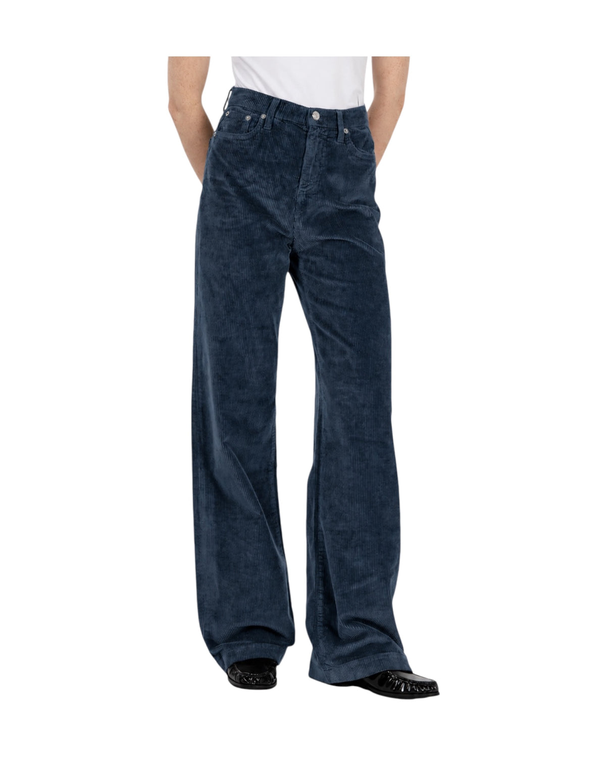 Pantalone Marta velluto 500 righe Blue navy MARTA C0048 ROY ROGER'S 