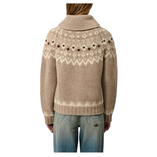 Cardigan Norway in lana Taupe NORWAY CARDIGAN OLD GLORY C0010 ROY ROGER'S 
