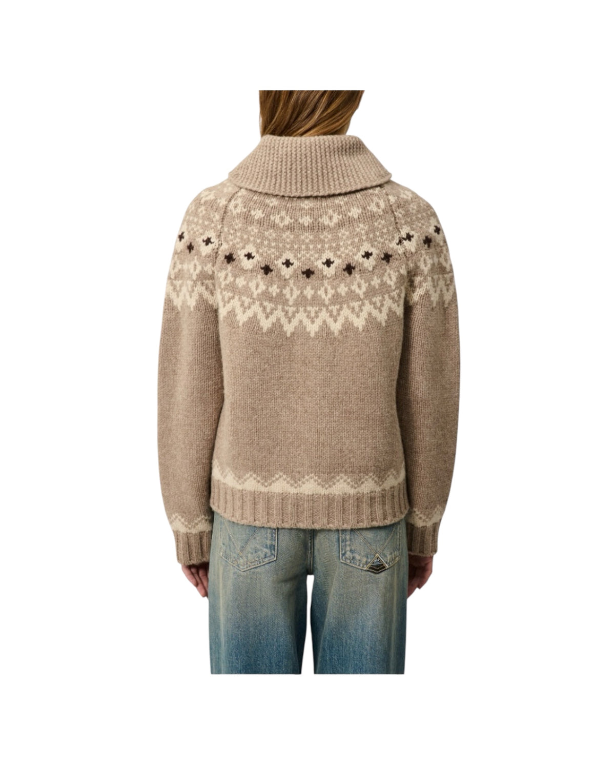 Cardigan Norway in lana Taupe NORWAY CARDIGAN OLD GLORY C0010 ROY ROGER'S 