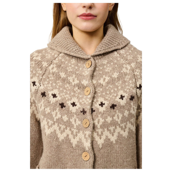 Cardigan Norway in lana Taupe NORWAY CARDIGAN OLD GLORY C0010 ROY ROGER'S 