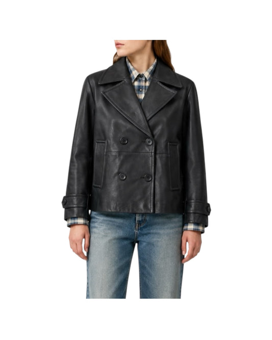 Peacot in pelle Black PEACOT VEGAN LEATHER C0020 ROY ROGER'S 