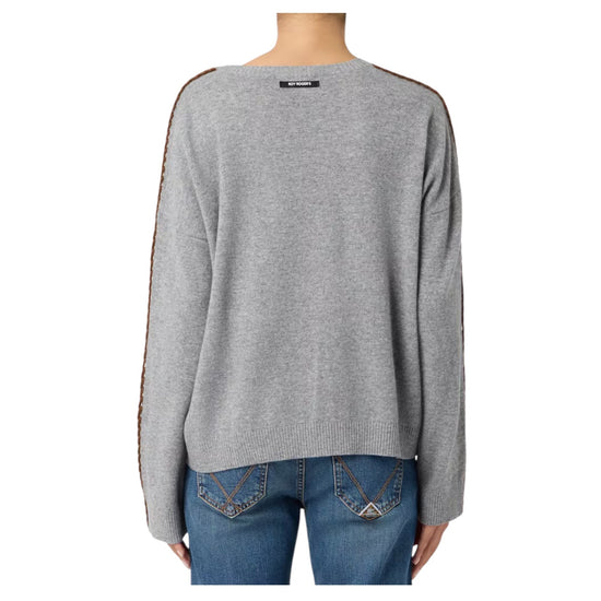 Maglia girocollo in lana Grey mix SADDLE CREW NECK C0734 ROY ROGER'S 