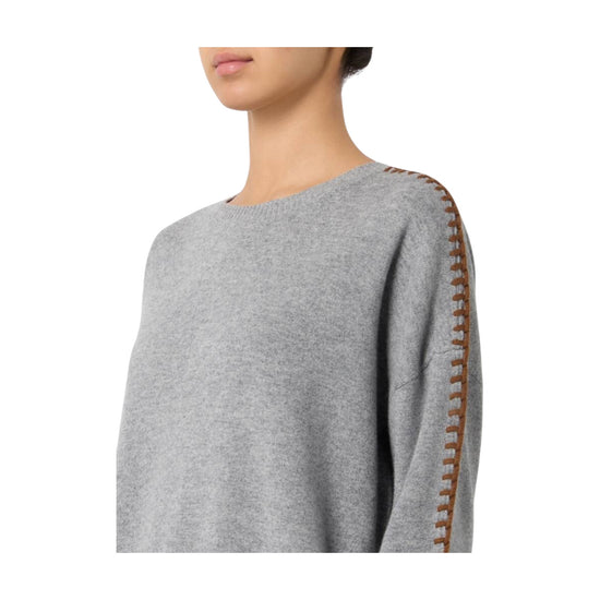 Maglia girocollo in lana Grey mix SADDLE CREW NECK C0734 ROY ROGER'S 