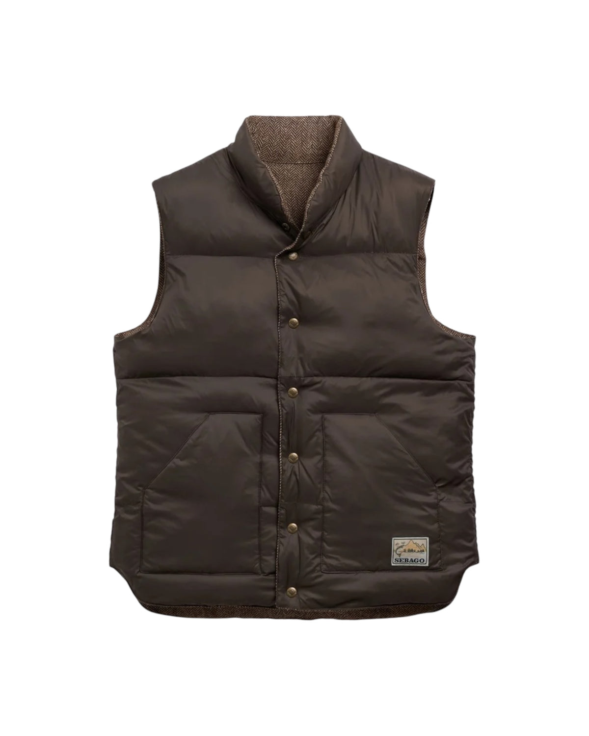 Gilet Unisex reversibile Herringbone Brown WEBB HERRINGBONE A01 SEBAGO 