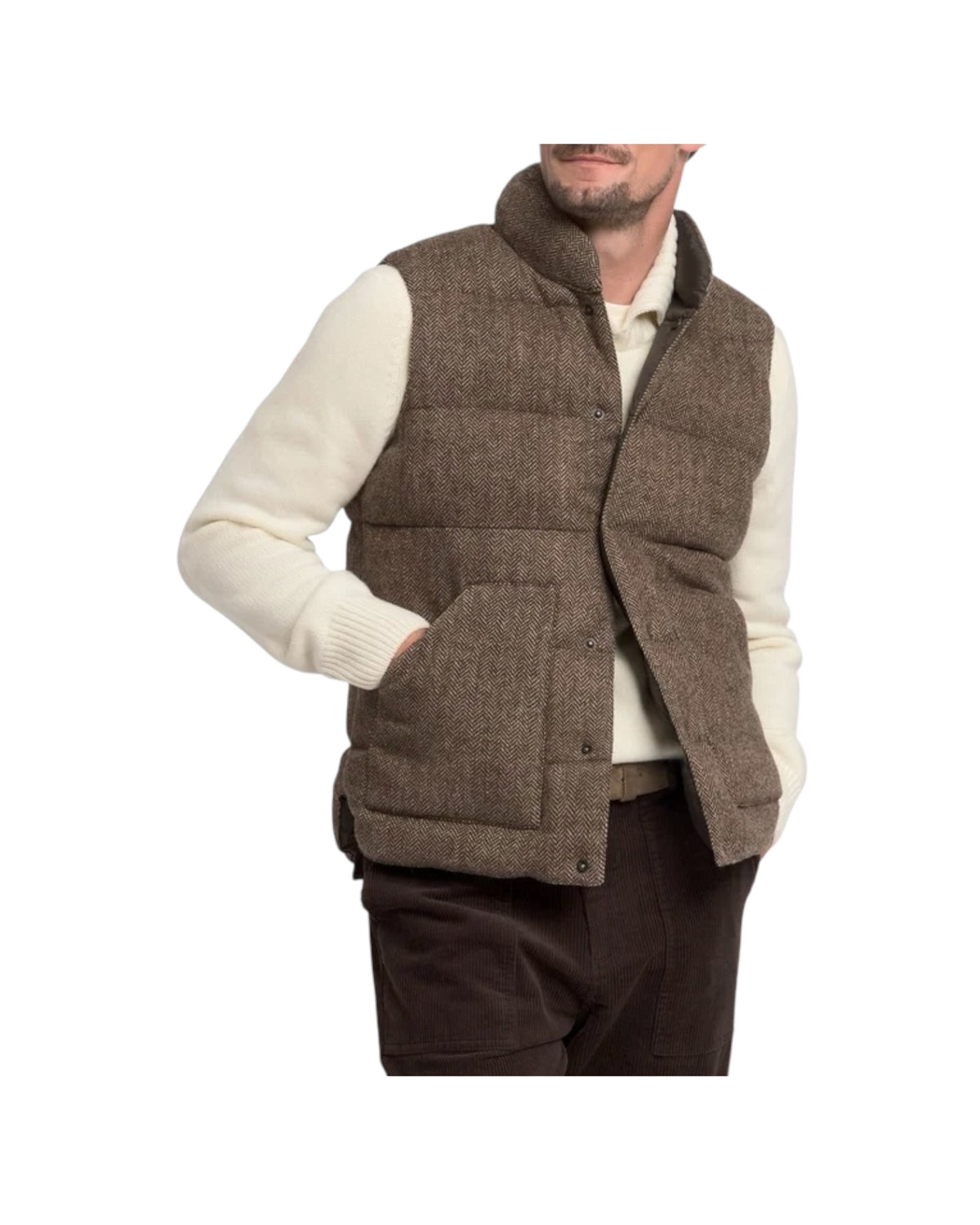 Gilet Unisex reversibile Herringbone Brown WEBB HERRINGBONE A01 SEBAGO 