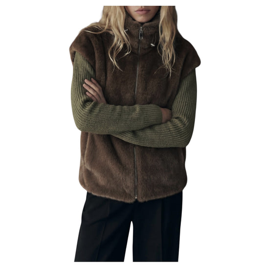 Gilet Reversibile Brown FW26 108 BROWN SINCE'RE PARIS 