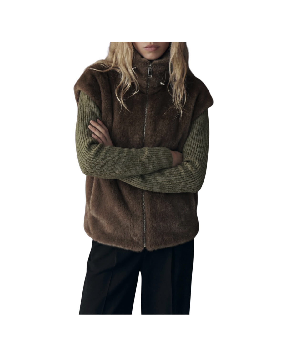 Gilet Reversibile Brown FW26 108 BROWN SINCE'RE PARIS 